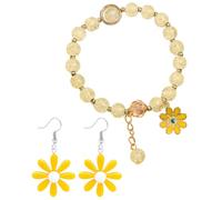 TPZORJX Orecchini Margherita Donna,Braccialetto,Orecchini con Margherita Pendenti,Orecchini Fiori Pendenti,Orecchini Margherite,Orecchini Braccialetto per le Feste Estive e la Vita di Tutti i Giorni