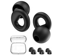 TPZORJX Tappi Orecchie Antirumore Dormire, Silicone 25 dB-30 dB, Riutilizzabili per Lavoro/Studio/Concerti/Viaggi Aerei, Adulti e Bambini con 6 Inserti, Sacchetto Portatile, Nero