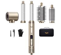 Tqcir Spazzola professionale per asciugacapelli 5 in 1, potente multi-styler con bigodini a carica automatica, ad asciugatura rapida, senza danni termici