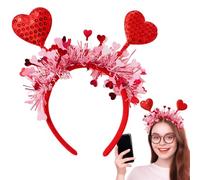 TQEBWUS Fascia per capelli a cuore, copricapo a cuore,Costume per San con fascia rossa | a forma di cuore, per foto con cerchi per capelli per amanti, mogli, fidanzate, madri