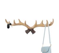 TQEBWUS Resina Gancio Rustico A Forma Di Corna Di Cervo, 40x12x4cm Ganci Da Parete Vintage Con Corna Di Cervos, Gancio Cervo, Gancios Decorativo In Stile Nordico Vintage Per Camera Letto, Guardaroba
