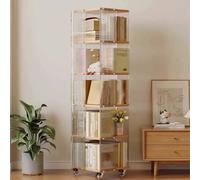 Tqertrtfxa Libreria a rotazione acrilica libreria a 360 gradi per la casa mobile in legno a legno massimo degli studenti per risparmiare spazio e grande capacità(165cm/65in)