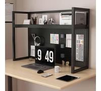 Tqertrtfxa Libreria multifunzionale a due ripiani,Organizzatore per ufficio e dormitori,Scaffale portaoggetti da scrivania per dormitori per ufficio e dormitori(BlackA,70CM/27.5IN)