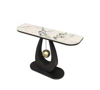 Tqertrtfxa Mensola semicircolare Ultra-Stretta Minimalista Moderna,Tavolo da Ingresso Slab,Tavolo Soggiorno,con Supporto in Metallo Dietro Il Divano(E,150 * 30 * 80cm/59.1 * 11.8 * 31.5in)