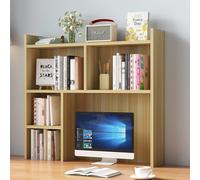 Tqertrtfxa Organizer da scrivania bianco a quattro ripiani,Scaffale portaoggetti per ufficio e casa dormitorio,Libreria per scrivania per computer indipendente(Wood color,80cm/31.5in)