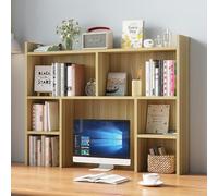 Tqertrtfxa Organizer da scrivania bianco a quattro ripiani,Scaffale portaoggetti per ufficio e casa dormitorio,Libreria per scrivania per computer indipendente(Wood color,100cm/39.5in)