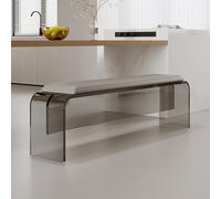 Tqertrtfxa Panca lunga in acrilico trasparente - Sedia da pranzo effetto sospeso, Sgabello per cambiarsi le scarpe all'ingresso, fondoletto minimalista per la camera letto(Black,90cm/35.4in)