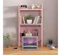 Tqertrtfxa Scrivania per dormitori,Libreria da tavolo multifunzionale a due ripiani,Scaffale portaoggetti da scrivania aperto,Adatto a dormitori,uffici e case(Pink2,55cm/21.7in)