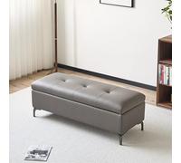 Tqertrtfxa Sgabello rettangolare in similpelle ai piedi del letto, lunga panca da divano per cambiarsi le scarpe e contenitore nella cabina armadio(B,120cm/47.2in)