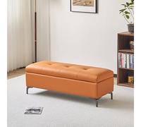 Tqertrtfxa Sgabello rettangolare in similpelle ai piedi del letto, lunga panca da divano per cambiarsi le scarpe e contenitore nella cabina armadio(C,90cm/35.4in)