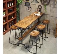 Tqertrtfxa Tavolino rettangolare in stile industriale;Tavolo da bar in legno per balcone con gambe in metallo;Tavolo da pranzo da cucina alto come un bancone;(120 * 40 * 105cm/47.2 * 15.7 * 41.3in)