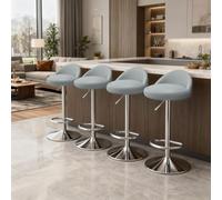 TQHGHX Bar Stools Set of 2, Swivel Adjustable Bar Chairs with Low Back,Upholstered Counter Height Barstools for Kitchen Island