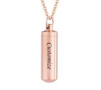 TQHGHX Customize Urn Necklaces - Cylinder Keepsake Ashes Memorial Jewelry with Fill Tool Urn Memorial Ash Jewelry Personalized Necklaces Engraved Names