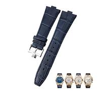 TQHGHX For Black Blue Brown Bamboo Grain Watch Bands 25mm Genuine Leather Convex Interface Watch Strap