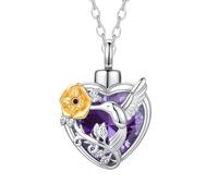 TQHGHX Hummingbird Crystal Heart Cremation Jewelry for Ashes Pendant Urn Necklace with Mini Keepsake Urn Memorial Ashes Jewelry of Loved One