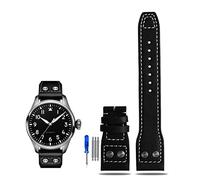 TQHGHX Rivet Leather Watch Strap For Pilots Iw500916 Waterproof Sweat Proof Soft And Comfortable Watchband Accessories 21 22mm WatchbandS