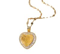 TQHGM Accessorie Sterling Silver Geometric Pave Heart for Women, Shining Rhinestone Heart - Zircon Pave, Reunion Heart for Valentine Birthday