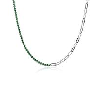 TQHGM Accessorie Thick Green 2mm Tennis Paperclip Chain Choker n Winter Crystal Wedding