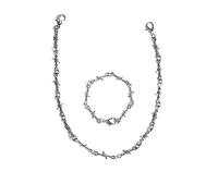 TQHGM Bracelet Silver Wire Metal Set Unisex Barbed Gothic Punk Thorns s Pendants Rose Locket