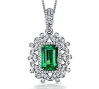 TQHGM Mama s for Women, Emerald Natural with White Gold 1.45Carat VVS2 Ideal Cut Emerald Gemstone 18K Luxurious Ladies