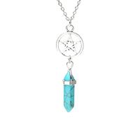 TQHGM New Whole Natural Crystal Jewelry Hexagon Chakra Pentagram Pendant