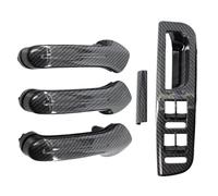 Tqjusjr Maniglia per Porta Interna per Jetta per Golf per MK4 1998-2004 Maniglia Presa Interna per Portiera Fibra Carbonio, Mascherina Dell'interruttore LHD/RHD(Left Hand Drive)