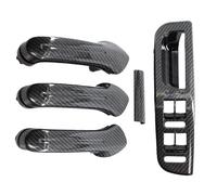 Tqjusjr Maniglia per Porta Interna per Jetta per Golf per MK4 1998-2004 Maniglia Presa Interna per Portiera Fibra Carbonio, Mascherina Dell'interruttore LHD/RHD(Right Hand Drive)