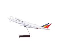 TQMEAD Kit Aereo Modello 47CM per Il B747 delle Filippine, Modello di Aereo in Resina Pressofusa con Luci E Ruote da Collezione per Collezioni O Regali(with Light)