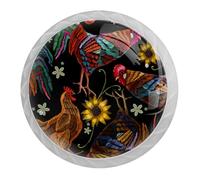 Tqmspg 4 pomelli per cassetti a forma di gallina, gallo, girasoli, maniglie per comò per armadio da cucina, credenza, mobili