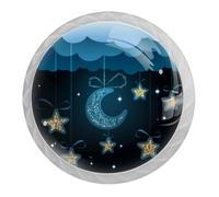 Tqmspg 4 pomelli per cassetti a forma di luna e stelle, maniglie per credenze e mobili da cucina