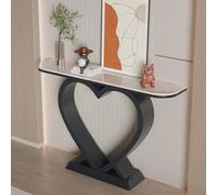 Tqoiozxa Consolle da ingresso a forma di cuore in stile cremoso, tavolino stretto e salvaspazio per corridoio e ingresso, ideale per un arredamento accogliente.(Black,140cm/55.1in)