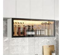 Tqoiozxa Mobiletto da parete in alluminio con anta in vetro, organizer per trucchi, armadietto per medicinali, personalizzabile per soggiorno, cucina, bagno, ingresso(A,50CM/19.6IN)