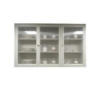 Tqoiozxa Mobiletto portaoggetti a parete a 3 ripiani, mobiletto portaoggetti a parete di grande capacità con ante in vetro, armadietto per medicinali, per cucina e bagno(Off-white,Triple cabinet)