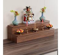 Tqoiozxa Supporto per statua di Buddha da tavolo, tavolo per altare del santuario, per meditazione in legno per tempio(Double-layer,70 * 15 * 20cm/27.5 * 5.9 * 7.8in)