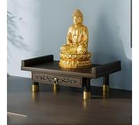 Tqoiozxa Tavolo altare del Buddha, santuario personale da parete, mensola altare buddista in legno per la casa, mensola per il dio della ricchezza, Guanyin, statua del Buddha(Desktop,Small)