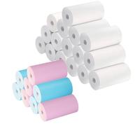 TQPXZO 24 rotoli di carta termica per bambini, 16 rotoli bianco, 8 rotoli di carta termica colorata, mini stampante fotografica mobile per bambini fotocamera istantanea (57 x 25 mm)