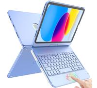 TQQ Custodia con tastiera per iPad A16 11 generazione 2025/10 generazione 2022(11/10.9 pollici), trackpad di precisione, tastiera simile al notebook con retroilluminazione a 7 colori, girevole a 360°