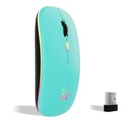 TQQ Mouse wireless ricaricabile, mouse retroilluminato a 7 colori con mini ricevitore USB da 2,4 GHz, mouse gaming, compatibile con laptop, PC, computer, Chromebook, Notebook e iPad Etc