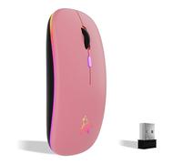 TQQ Mouse wireless ricaricabile, mouse retroilluminato a 7 colori con mini ricevitore USB da 2,4 GHz, mouse gaming, compatibile con laptop, PC, computer, Chromebook, Notebook e iPad Etc