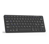 TQQ Tastiera Bluetooth Ricaricabile per iPad, Air, Pro, Mini, Samsung Tablet, Android, IOS e Windows, Tastiera Wireless, Nera