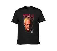TQQCA BEAR Dennis Rodman Rodzilla Wrestling Men Cotton T-Shirt Print Tee T-Shirt Black L