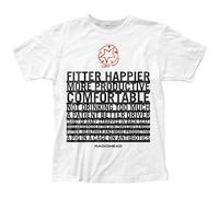 TQQCA BEAR Fitter Happier Organic Slim Fit T Shirt White L