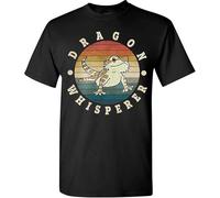 TQQCA BEAR Funny Bearded Dragon Whisperer T-Shirt Lizard Reptile Tee Gifts Vintage Sunset Black XXL
