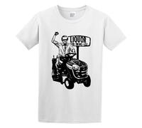 TQQCA BEAR George Jones Lawnmower Vintage Country Music Outlaw Retro Concert Band Casual Round Neck T Shirt White L