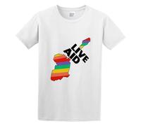 TQQCA BEAR Live Aid Band Aid 1985 Music Festival Logo Casual Round Neck T Shirt White XXL