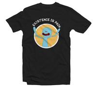TQQCA BEAR Mr Meeseeks Existence Is Pain Tshirt Unisex - Cartoon, Rick, Sci Fi Short-Sleeved Shirt Top Sweatshirt Black XL