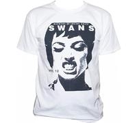 TQQCA BEAR Swans Men T Shirt Art Noise Punk Big Wire Bauhagig Band Music Graphic Tee White L