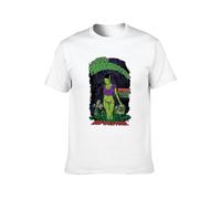TQQCA BEAR The Bride of Frankenstein Horror Movie Film Halloween Casual Round Neck T Shirt White L