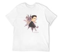 TQQCA BEAR Twilight Mens T-Shirt - Edward Cullen in Ornate Foliage Lion Crest White S