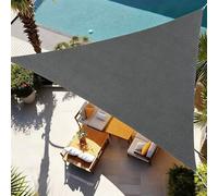 TQQEPOOL Vela Ombra Terrazzo Ponte - Copertura Esterna | HDPE, Atmungsaktiv, Rostfrei, Lichtbeständig, Langlebig, Flachmasche, Garten Pool Carport(Gray,Triangle5.03*5.03*5.03M)